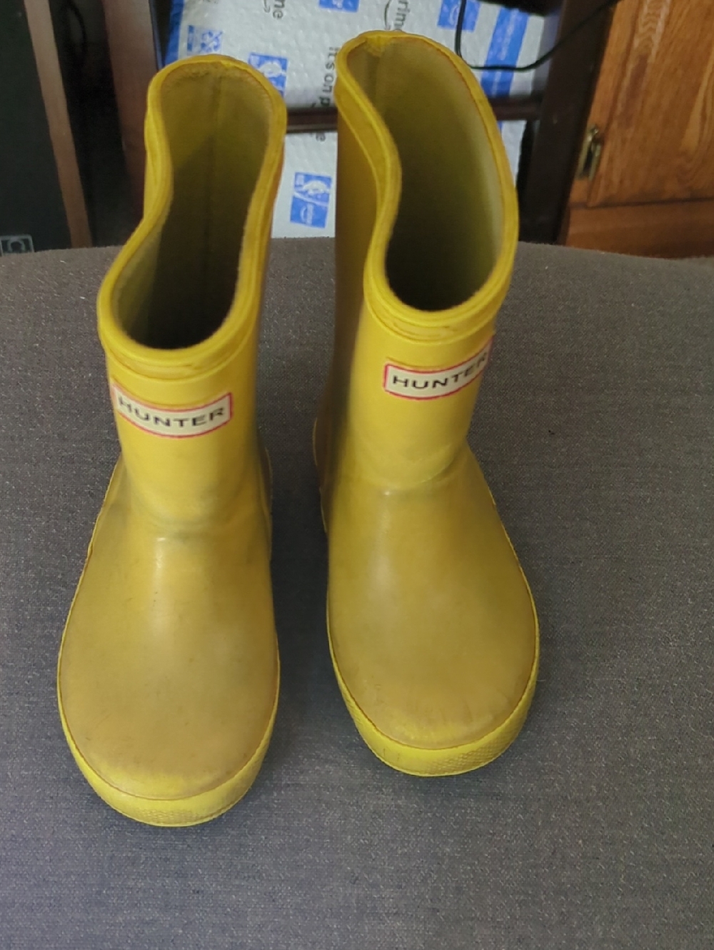 Hunter Kids Bright Yellow Rubber Rain Boots